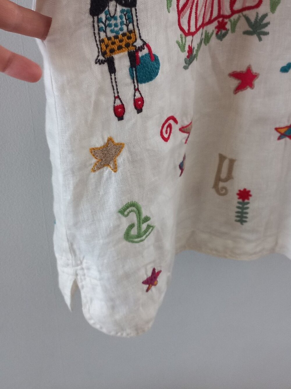 JOHNNY WAS embroidered linen mini dress tunic - Picture 6 of 15